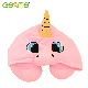  Wholesale Soft Stuffed Plush Toy Unicorn Travel U-Shape Pillow with Hoodie Hat