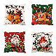  Snowman Pattern Soft Sofa Bedroom Backrest Throw Pillow Merry Christmas Red Decorative Square Cotton Linen Christmas Pillow