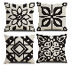  National Style Black and White Mandala Digital Printing Pillow Linen Cushion