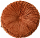 Round Decorative Pillow Large Velvet Floor Couch Pillow Handcrafted Pleated Round Throw Pillow Decoration for Chair Sofa Bed and Car