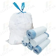  HDPE/LDPE Polythene Garbage Bag White Drawstring Trash Bags on Roll