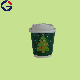  Custom Logo Printed Red Christmas Disposable Paper Tea Cups Single Wall Hot Drink Takeaway Paper Coffee Cup with Lids