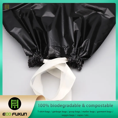 100% Biodegradable Drawstring Garbage Bag / Trash Can Liners