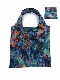  RPET Folding Reusable Shopping Bag with Basic Style and Heat Trasfer Print Packed in a Pouch, Eco-Friendly Bag, Reusable, Foldable, Washable, Portable, Novel