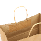  Customized Size Logo 100/120GSM Paper Shopping Cloth Take Away Bag White Brown Twist Handle Kraft Paper Bag