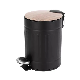 Foot Pedal Bin 5L Embossed Stainless Bin with Bamboo Lid