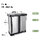  60L 2-Compartment Stainless Steel Recycle Pedal Trash Bin Nordic Kitchen Large Capacity Dustbin Pull out Recycling Bins