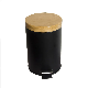  Stainless Steel Kitchen Trash Can with Bamboo Lid Pedal Bin