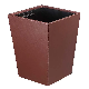 Square Hotel Luxury Leather Trash Can with Metal Inner Layer
