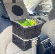  Leakproof Waterproof Vehicle Trash Can with Lid and Pockets for Garbage Storage