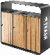Outdoor Public Wooden Dustbin with 3 Compartments manufacturer
