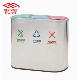  Stainless Steel Outdoor Three Bucket Garbage Bin Dust Bin