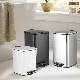  Stainless Steel Square Trash Can Nordic Pedal Bins Indoor Garbage Bin with Lid