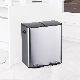 Stainless Steel Double Compartment Segregation Trash Garbage Can Waste Bin