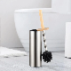  Eco Friendly Stainless Steel Bamboo Lid Cleaning Toilet Brush with Holder