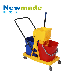  46L Plastic Side Press Double Bucket Mop Wringer with Frame