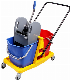 Yellow Frame 46L Plastic Side Press Double Bucket Mop Wringer