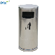 Metal Single Stainless Steel Round Outdoor Dustbin for Street