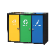 Indoor Recycling 3 Compartments Big Trash Can Commercial Stainless Steel Rubbish Bin manufacturer