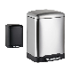 Stainess Steel Pedal Dustbin with Soft-Closing Lid and Wide Pedal