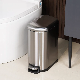  Smudge Resistant Rectangular Trash Can with Soft-Close Foot Pedal for Narrow Spaces Kitchen Dustbin