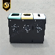  Outdoor Commercial Metal Litter Bin Hospital Hotel School Trash Bin Compartment Stainless Steel Wastebin