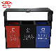 Stainless Steel Outdoor Trash Can Metal Garden Classification Trash Bin