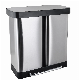 Stainless Steel Foot Step Soft Closing 2 Compartment Recycle Bin