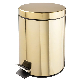 Removable Liner Bucket and Handle Round Metal Lidded Step Trash Can