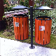  Wholesale Recycle PVC Waste Bin and Outdoor Dust Bin Wooden Trash Bin for Park