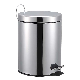  Stainless Steel Foot Operation Touchless Trash Can with Plastic Liner