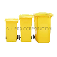  120 Liter Dustbin Mobile Container Garbage Waste Bin Yellow Black Gray Medical Rectangular Plastic Trash Can