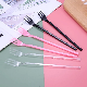 Wholesale Disposable Plastic Three-Pronged Fruit Fork 198mm Individually Packaged (RR-104)