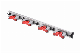  Broom Holder Wall Mounted with 4 Sliding Positions and 5 Hooks Tool Rack Storage Organizer Utililty