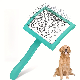  Petdom Wooden Handle Pet Wire Grooming Brush Self-Cleaning Long Pin Slicker Brush for Dogs and Cats Dog Comb Stainless Steel