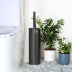  304 Stainless Steel Toilet Cleaner Brush Set Black Toilet Brush for Bathroom