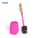 MSN Durable Silicone Round Scrub Toilet Brush with Bamboo Handle Holder Removable Toilet Brush