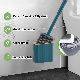  Plastic Wall Mount Rectangle Base TPR Silicone Flat Brush Head Toilet Brush