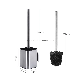 Bathroom Matte Stainless Steel Holder Plastic Base Toilet Cleaning Brush