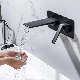  in Wall Mounted Concealed Basin Faucet with Big Plate Waterfall Spout Solid Brass One Pieces Valve
