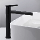 Professional Pullable Brass Rotatable Cold Hot Water Mixer Bathroom Black Basin Faucet