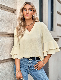 2023 New Loose V-Neck Ruffle Sleeve Top