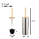 Stainless Steel Toilet Bruh Holder with Bamboo Lid