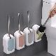  2023 Novelty Wall Mounted Bathroom Stainless Steel Handle Decorative Plastic Toilet Bowl Cleaning Brush with Holder Set