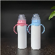  8oz 240ml Baby Toddler DIY White Blanks Sublimation Double Walled Stainless Steel Silicone Medium Slow-Flow Anti-Colic Nipple Baby Travel Feeding Bottle