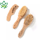  Custom Wooden Handle Goat Hairs Baby Hair Brush and Airbag Massage Beech Comb Set Private Label