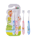  Free Sample Custom Logo Ultra Soft Super Fine 0.12mm Nano 10000 Bristles Children Plastic Toothbrush 2 in 1 for Kids