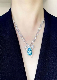  Unique Style 925 Silver Bow Necklace 18K Gold Plated Water Drop Aquamarine (Santa Maria) Pendant Fine Jewelry