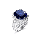  Wholesale Costume Jewelry Diamond Gemstone 18K White Gold Ruby Sapphire Emerald Ring Personalized Designs