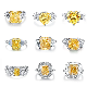  Wholesale High Quality Luxury Fashion Blink Sparkle S925 Sterling Silver 18K Gold Plated Zircon Diamond Ring
